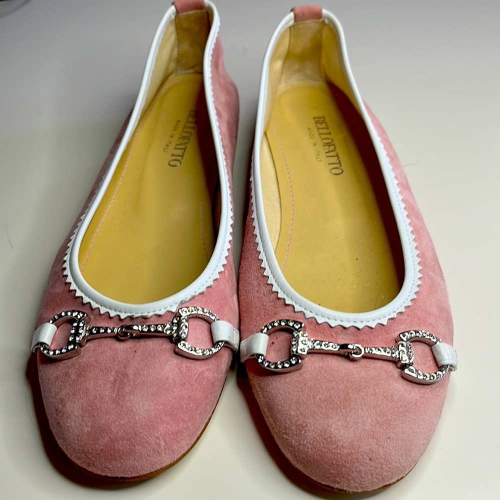Bellofato pink suede Italian leather ballet flats size 9